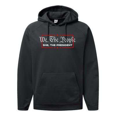 We The People She The President Performance Fleece Hoodie