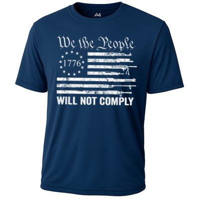 We The People Will Not Comply Funny USA Patriotic Gun Flag Performance Shirt