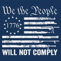 We The People Will Not Comply Funny USA Patriotic Gun Flag T-Shirt