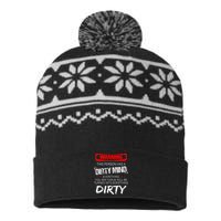 Warning This Person Has A Dirty Mind USA-Made Snowflake Beanie