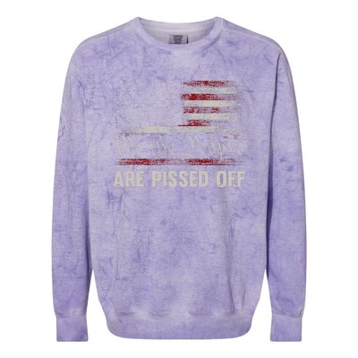 We The People Are Pissed Off Vintage Us America Flag Front Colorblast Crewneck Sweatshirt