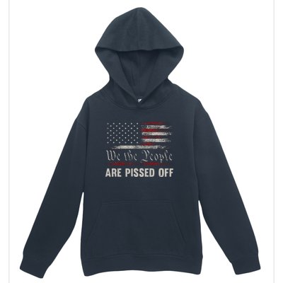 We The People Are Pissed Off Vintage Us America Flag Front Urban Pullover Hoodie