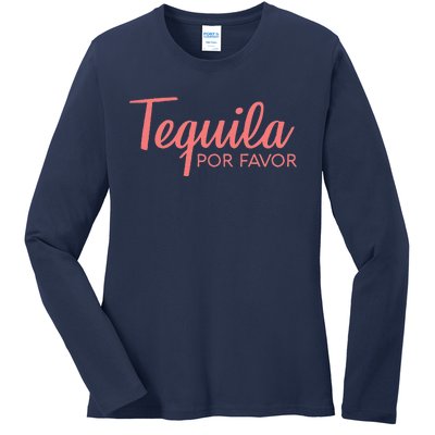 Womens TEQUILA POR FAVOR Cinco De Mayo Drinking Tee Ladies Long Sleeve Shirt