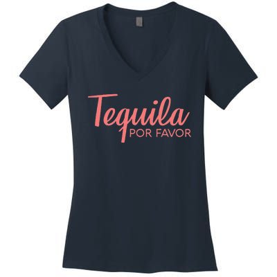 Womens TEQUILA POR FAVOR Cinco De Mayo Drinking Tee Women's V-Neck T-Shirt