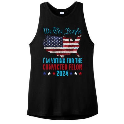 We The People Are Voting For The Felon Trump 2024 Ladies PosiCharge Tri-Blend Wicking Tank