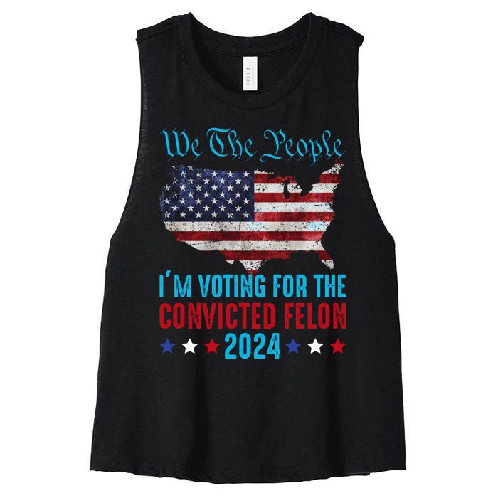 We The People Are Voting For The Felon Trump 2024 Women's Racerback Cropped Tank