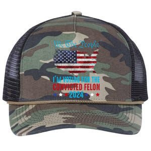 We The People Are Voting For The Felon Trump 2024 Retro Rope Trucker Hat Cap