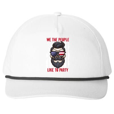 We The People Like To Party 4th Of July American Beard Skull Gift Snapback Five-Panel Rope Hat