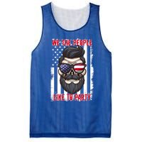 We The People Like To Party 4th Of July American Beard Skull Gift Mesh Reversible Basketball Jersey Tank