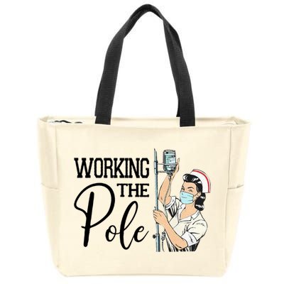 Working The Pole Funny Er Nurse Life Emergency Room Nursing Gift Zip Tote Bag