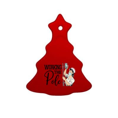 Working The Pole Funny Er Nurse Life Emergency Room Nursing Gift Ceramic Tree Ornament