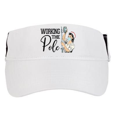 Working The Pole Funny Er Nurse Life Emergency Room Nursing Gift Adult Drive Performance Visor