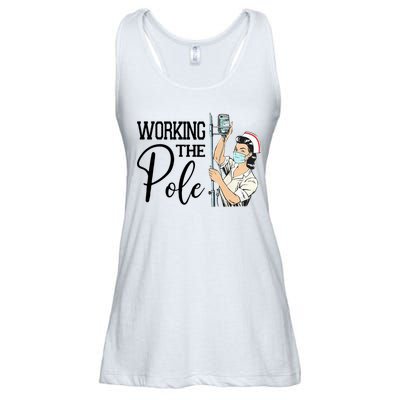 Working The Pole Funny Er Nurse Life Emergency Room Nursing Gift Ladies Essential Flowy Tank