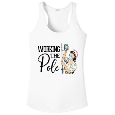 Working The Pole Funny Er Nurse Life Emergency Room Nursing Gift Ladies PosiCharge Competitor Racerback Tank