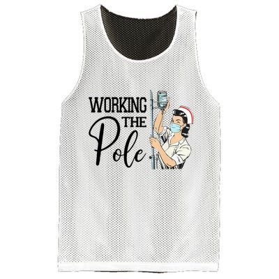 Working The Pole Funny Er Nurse Life Emergency Room Nursing Gift Mesh Reversible Basketball Jersey Tank