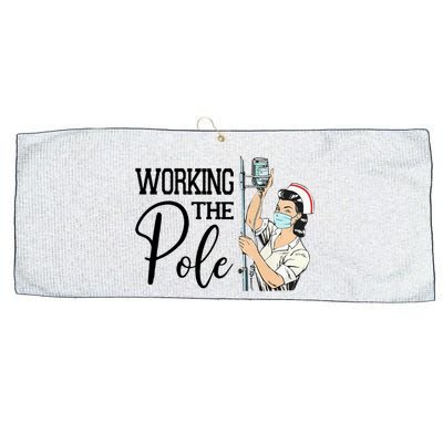Working The Pole Funny Er Nurse Life Emergency Room Nursing Gift Large Microfiber Waffle Golf Towel