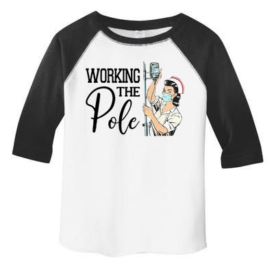 Working The Pole Funny Er Nurse Life Emergency Room Nursing Gift Toddler Fine Jersey T-Shirt