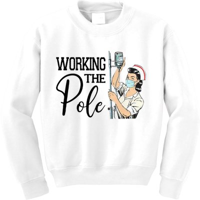 Working The Pole Funny Er Nurse Life Emergency Room Nursing Gift Kids Sweatshirt