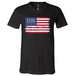 We The People 1776 Patriotic American Conservative US Constitution American V-Neck T-Shirt