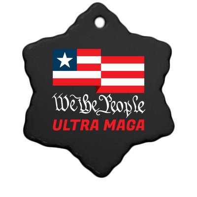 We The People Ultra MAGA Trump 2024 Anti Biden Ceramic Star Ornament