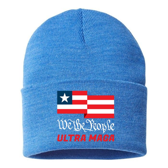 We The People Ultra MAGA Trump 2024 Anti Biden Sustainable Knit Beanie