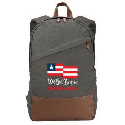 We The People Ultra MAGA Trump 2024 Anti Biden Cotton Canvas Backpack