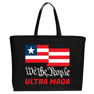 We The People Ultra MAGA Trump 2024 Anti Biden Cotton Canvas Jumbo Tote