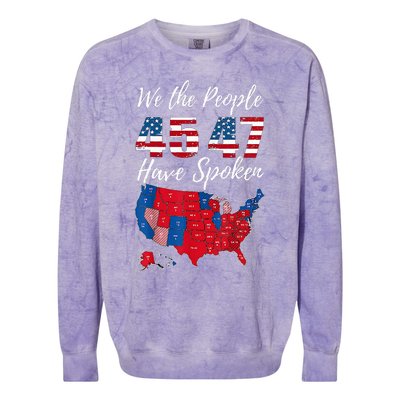 We The People Have Spoken Usa Election 2024 Map Trump 2024 Colorblast Crewneck Sweatshirt