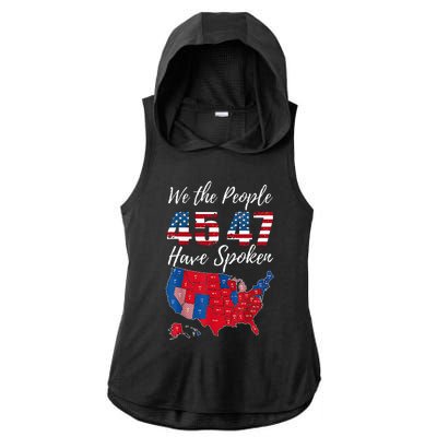 We The People Have Spoken Usa Election 2024 Map Trump 2024 Ladies PosiCharge Tri-Blend Wicking Draft Hoodie Tank