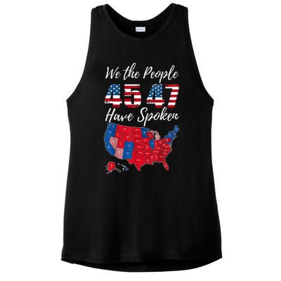 We The People Have Spoken Usa Election 2024 Map Trump 2024 Ladies PosiCharge Tri-Blend Wicking Tank