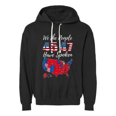 We The People Have Spoken Usa Election 2024 Map Trump 2024 Garment-Dyed Fleece Hoodie