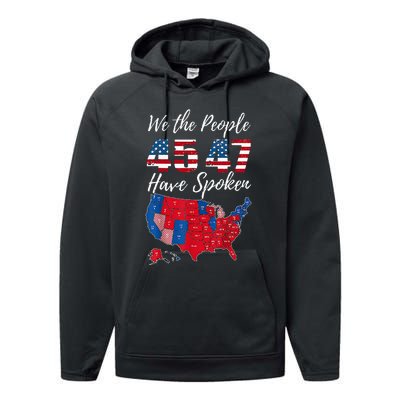 We The People Have Spoken Usa Election 2024 Map Trump 2024 Performance Fleece Hoodie