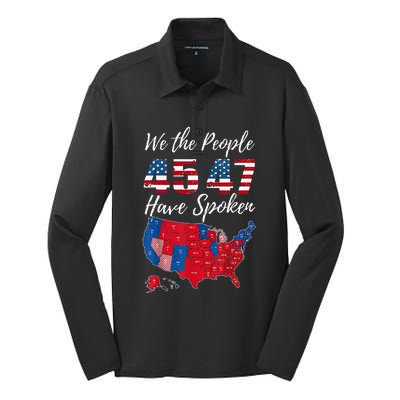 We The People Have Spoken Usa Election 2024 Map Trump 2024 Silk Touch Performance Long Sleeve Polo