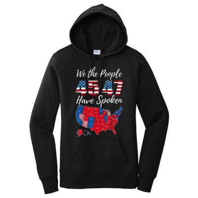 We The People Have Spoken Usa Election 2024 Map Trump 2024 Women's Pullover Hoodie