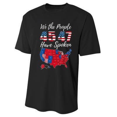 We The People Have Spoken Usa Election 2024 Map Trump 2024 Performance Sprint T-Shirt