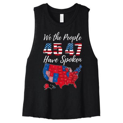 We The People Have Spoken Usa Election 2024 Map Trump 2024 Women's Racerback Cropped Tank