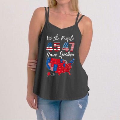 We The People Have Spoken Usa Election 2024 Map Trump 2024 Women's Strappy Tank