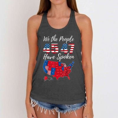 We The People Have Spoken Usa Election 2024 Map Trump 2024 Women's Knotted Racerback Tank