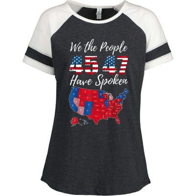 We The People Have Spoken Usa Election 2024 Map Trump 2024 Enza Ladies Jersey Colorblock Tee