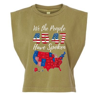 We The People Have Spoken Usa Election 2024 Map Trump 2024 Garment-Dyed Women's Muscle Tee