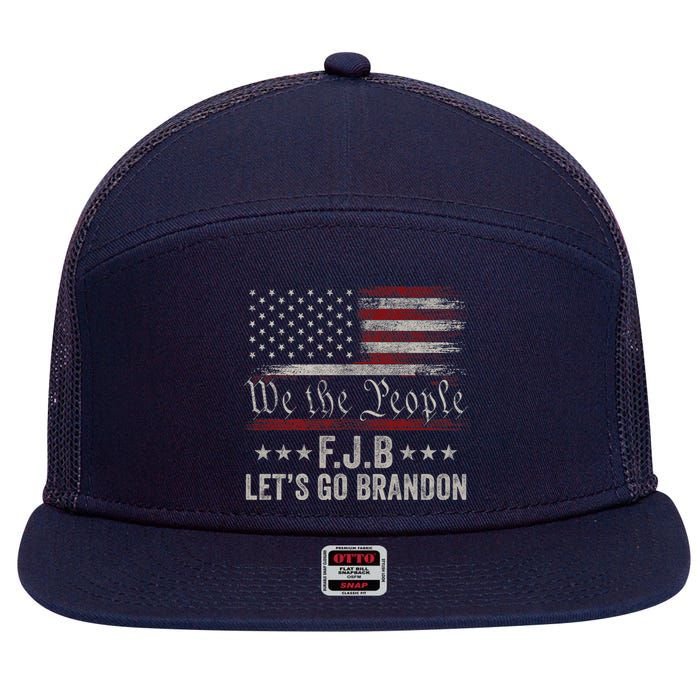 We The People, Let’s Go, Brandon Conservative Anti Liberal 7 Panel Mesh Trucker Snapback Hat