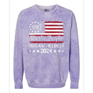 We The People Outlaw Hillbilly 2024 Trump Vance Colorblast Crewneck Sweatshirt