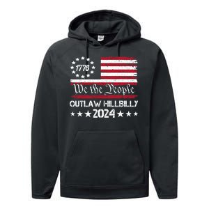 We The People Outlaw Hillbilly 2024 Trump Vance Performance Fleece Hoodie