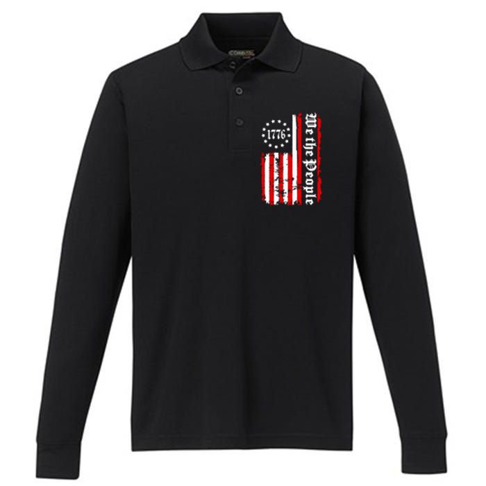 We The People Pride Performance Long Sleeve Polo