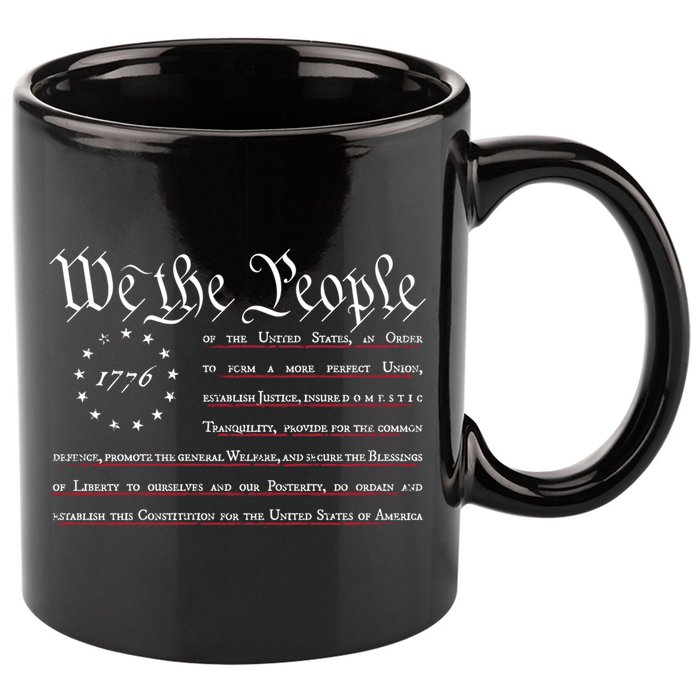 We The People Betsy Ross Flag Preamble Of The Constitution Gift 11oz C Handle Ceramic Mug