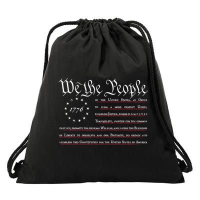 We The People Betsy Ross Flag Preamble Of The Constitution Gift Drawstring Bag