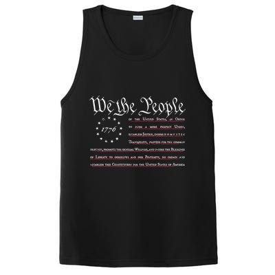 We The People Betsy Ross Flag Preamble Of The Constitution Gift PosiCharge Competitor Tank