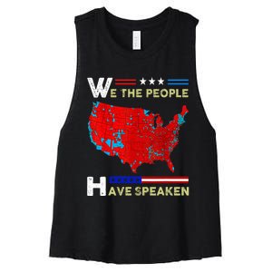 We The People Have Spoken Map Of 2024 Election Results Women's Racerback Cropped Tank