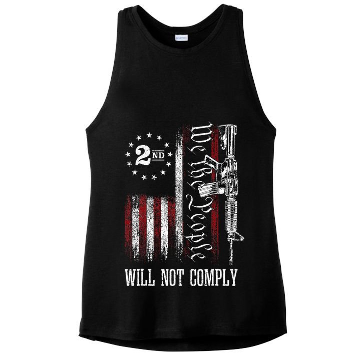 We The People Will Not Comply Ar15 Progun Rights 2a Ladies PosiCharge Tri-Blend Wicking Tank