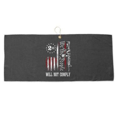 We The People Will Not Comply Ar15 Progun Rights 2a Large Microfiber Waffle Golf Towel